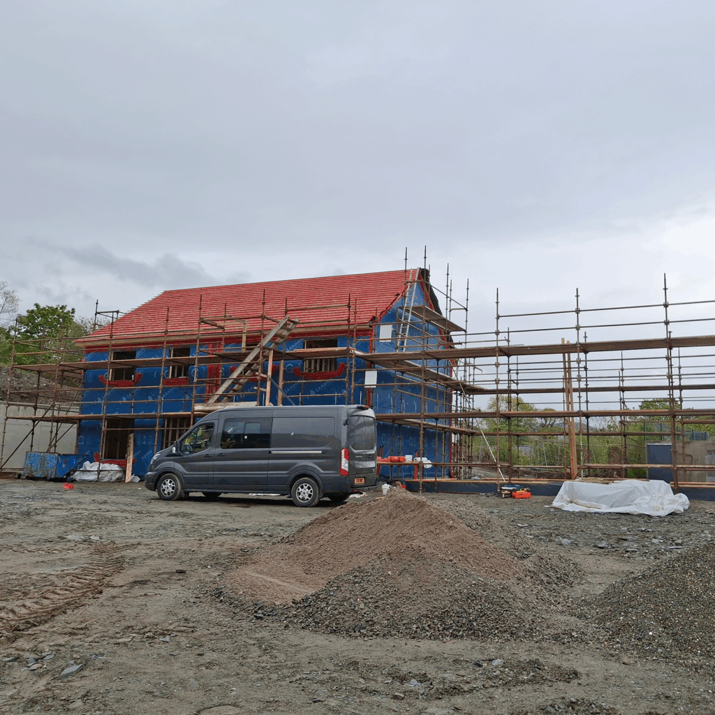 Working taking place in Clonmany, County Donegal, on eight new houses that will be rented by Cuidiu Housing Association.